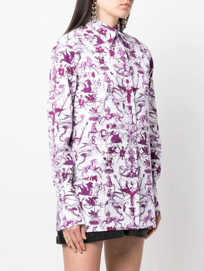 Shop Patou Stories And Tales Print Cotton Shirt In Weiss