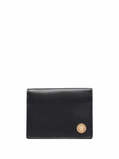 Shop Versace Medusa-charm Leather Wallet In Schwarz