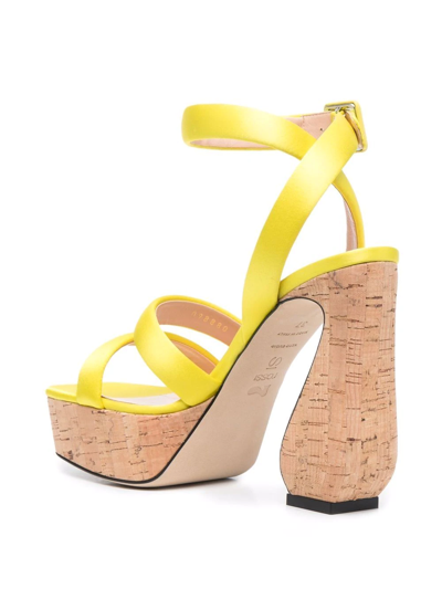 Shop Si Rossi Antonia Satin Sandals In Gelb