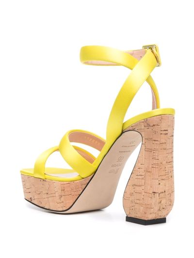 Si Rossi Yellow Leather Antonia Sandals In Gelb