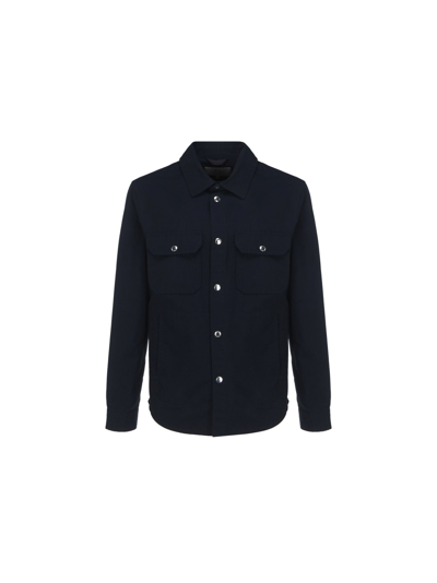 Shop Woolrich Men's Blue Cotton Shirt