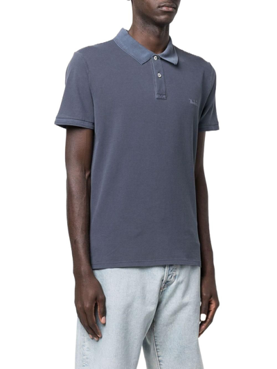 Shop Woolrich Men's Blue Cotton Polo Shirt