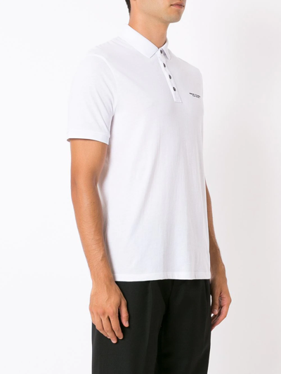 Shop Armani Exchange Logo-print Polo Shirt In White