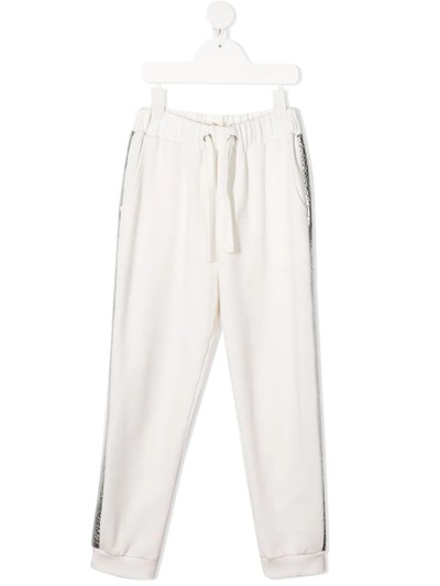 Andorine Side-tape Jogging Trousers In White