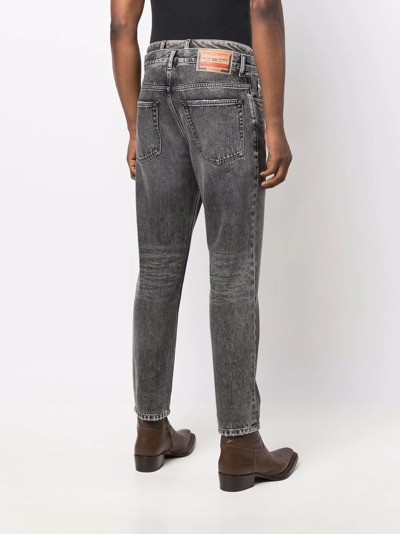 Shop Diesel D-fining Tapered-leg Jeans In Grey