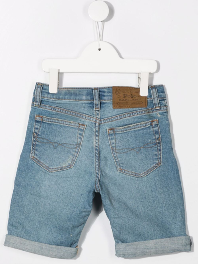 Shop Ralph Lauren Turn-up Denim Shorts In Blue