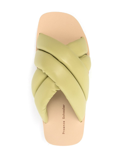 Shop Proenza Schouler Float Padded Slip-on Sandals In Green