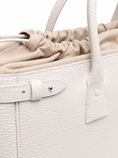 Maison Margiela Grained Leather Tote In Neutrals