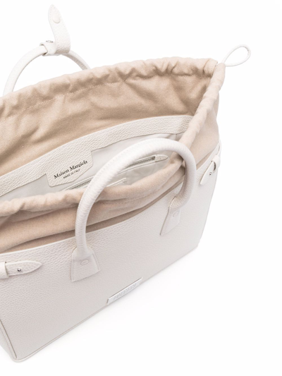 Maison Margiela Grained Leather Tote In Neutrals