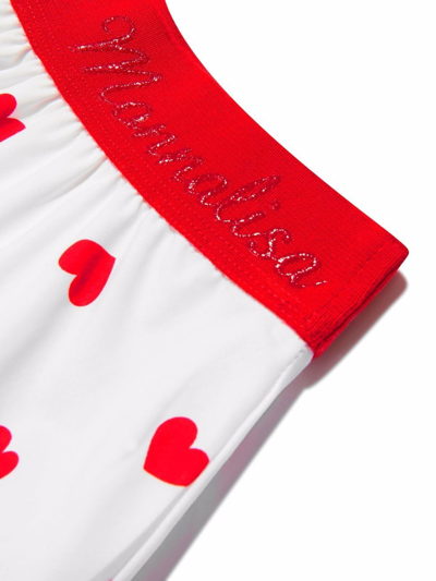 Shop Monnalisa Teen Tiered Heart-print Skirt In White