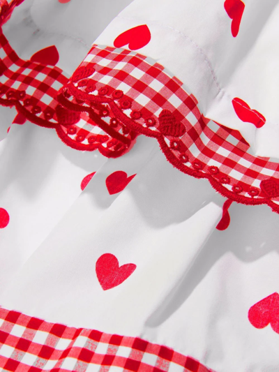 Shop Monnalisa Teen Tiered Heart-print Skirt In White