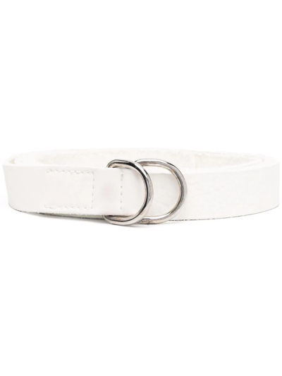 Shop Guidi D-ring Leather Belt In White