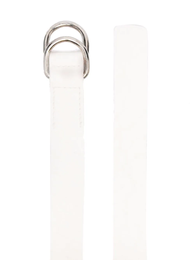 Shop Guidi D-ring Leather Belt In White