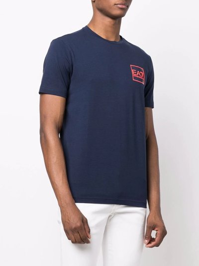 Shop Ea7 Logo-print T-shirt In Blue