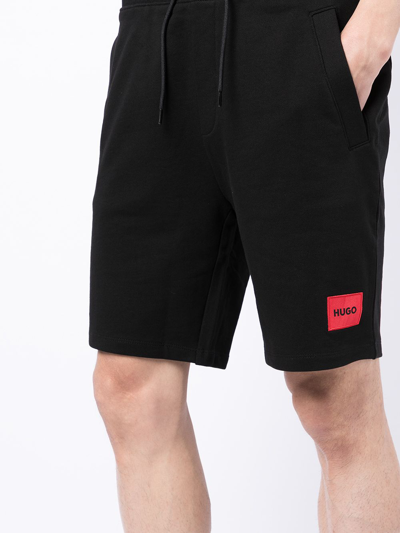 Shop Hugo Logo-print Shorts In Black