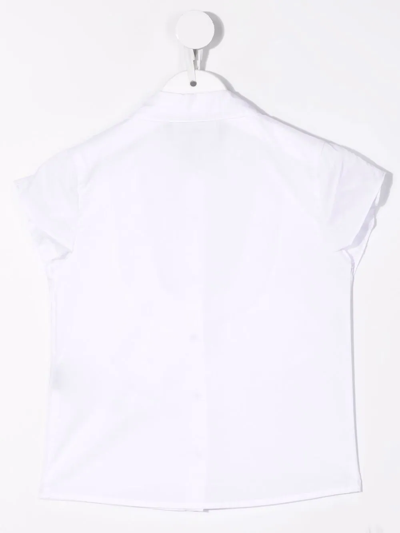 Shop John Richmond Junior Ruffle-trimmed Sleeveless Shirt In White