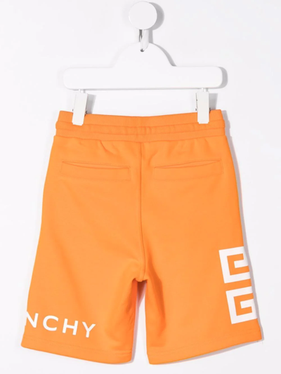 Shop Givenchy Logo-print Track Shorts In Orange
