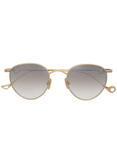 Shop Eyepetizer Lune Pilot-frame Sunglasses In Gold