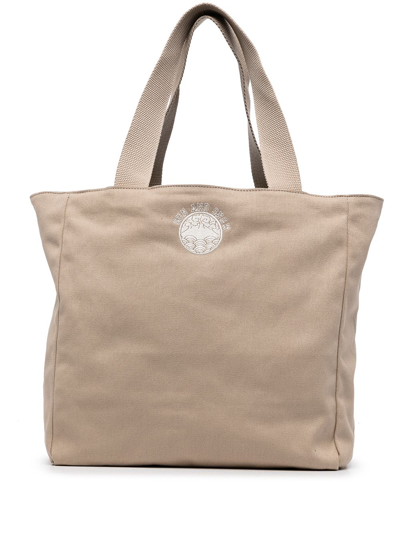 Shop Agnès B. Logo Patch Tote Bag In Skin Tones
