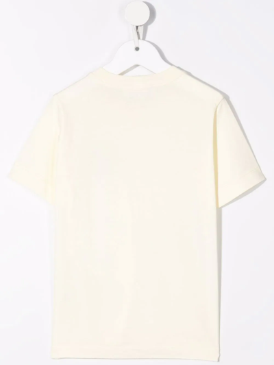 Shop Stone Island Junior Chest Logo-patch T-shirt In Yellow