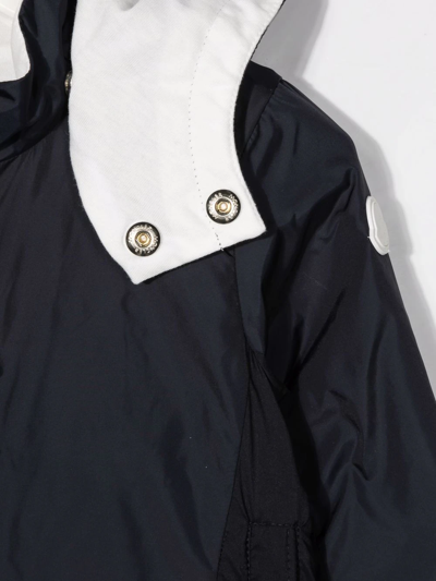 Shop Moncler Hooded Windbreaker In Blue