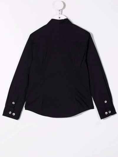 Shop Emporio Armani Teen Button Down Shirt In Black