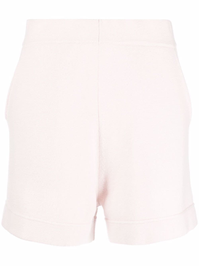 Shop Allude High-waisted Knitted Shorts In Neutrals