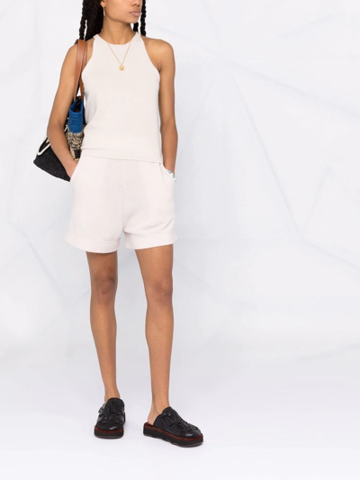 Shop Allude High-waisted Knitted Shorts In Neutrals