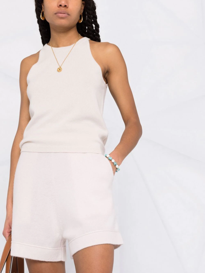 Allude High-waisted Knitted Shorts In Neutrals