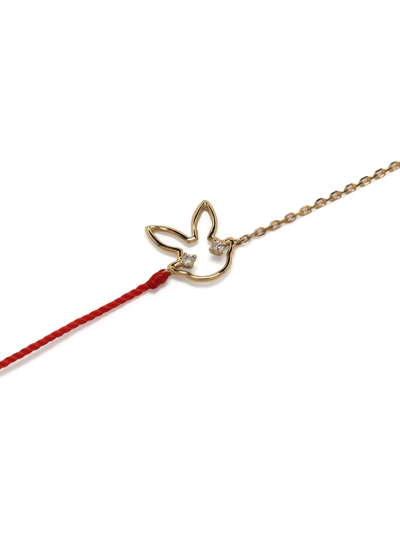 Shop Ruifier 18kt Yellow Gold Scintilla Rabbit Diamond Cord And Chain Bracelet In Red