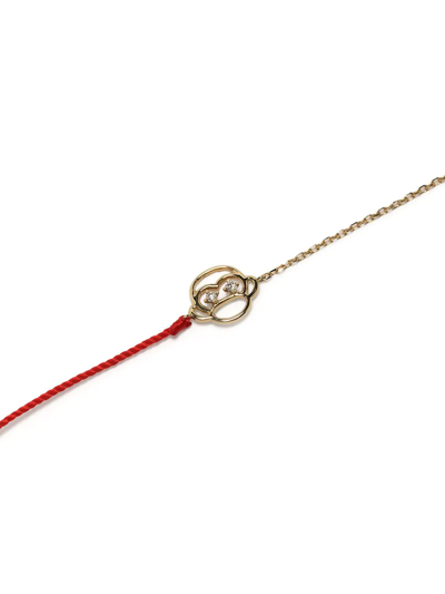 Shop Ruifier 18kt Yellow Gold Scintilla Monkey Diamond Cord And Chain Bracelet In Red
