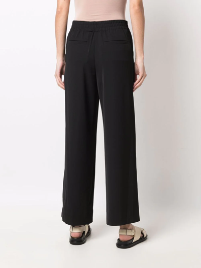 Shop By Malene Birger Elasticated-waist Straight-leg Trousers In Black