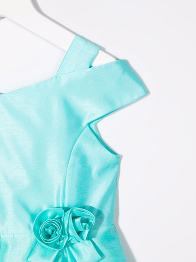 Shop Abel & Lula Floral-appliqué Flared Dress In Blue
