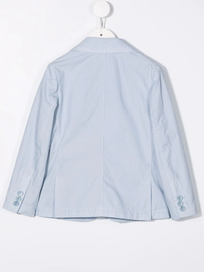 Fay Teen Logo Single-breasted Blazer In Blue