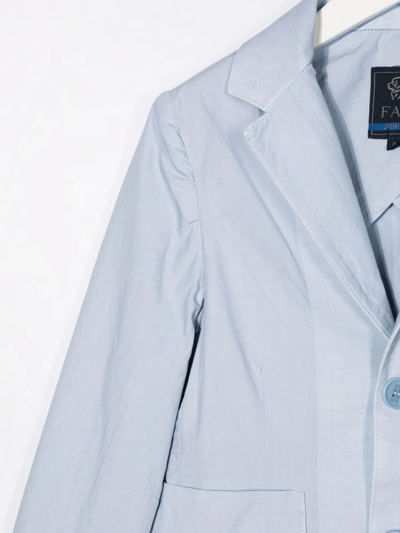 Fay Teen Logo Single-breasted Blazer In Blue