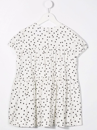 Shop Douuod Spot-print Tiered Dress In White