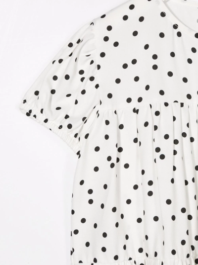 Shop Douuod Spot-print Tiered Dress In White