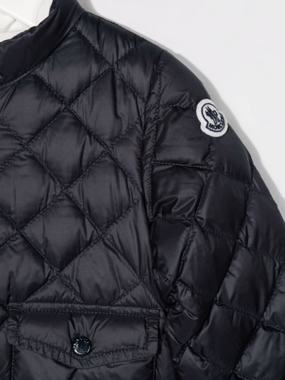 Shop Moncler Binic Diamond-quilted Jacket In Blue