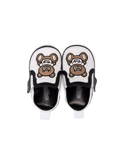 Shop Moschino Teddy Bear-print Slip-on Trainers In Black