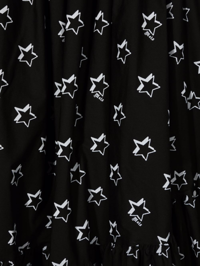 Shop Monnalisa Teen Star-print Flared Dress In Black