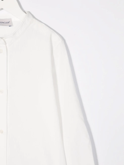 Moncler Teen Two-piece Long-sleeve Shirt Dress In White
