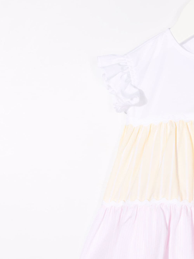 Shop Il Gufo Colour-block Ruffle Dress In Pink