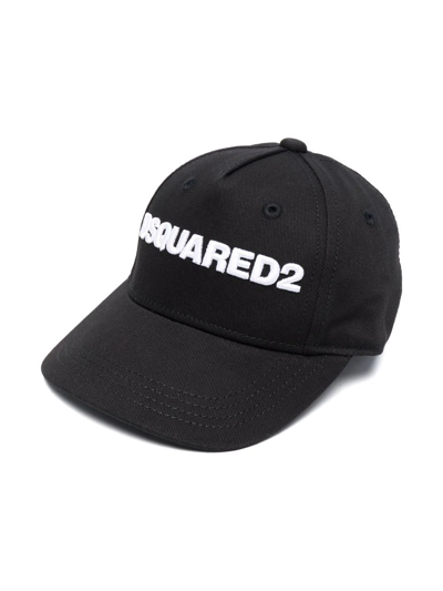 Shop Dsquared2 Embroidered Logo Baseball Cap In Black