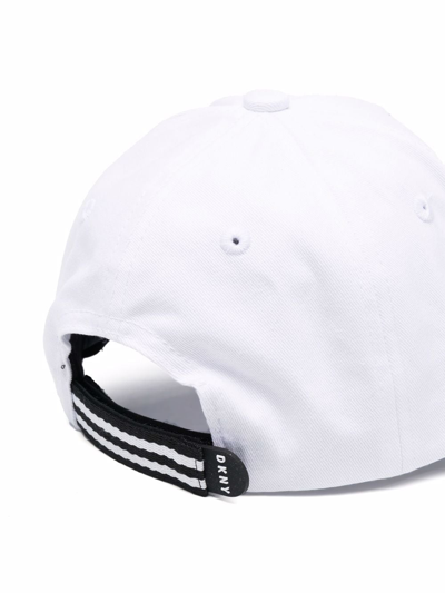 Shop Dkny Embroidered-logo Baseball Cap In White