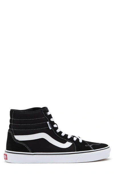 Shop Vans Filmore Hi Top Sneaker In Suede/ Canvas Black/ White