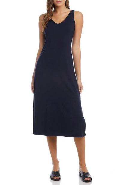 Shop Karen Kane Brigitte Sleeveless Midi Dress In Navy