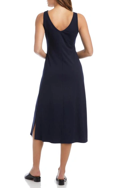 Shop Karen Kane Brigitte Sleeveless Midi Dress In Navy
