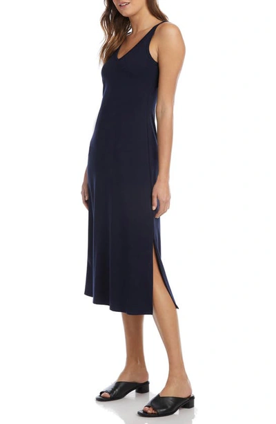 Shop Karen Kane Brigitte Sleeveless Midi Dress In Navy