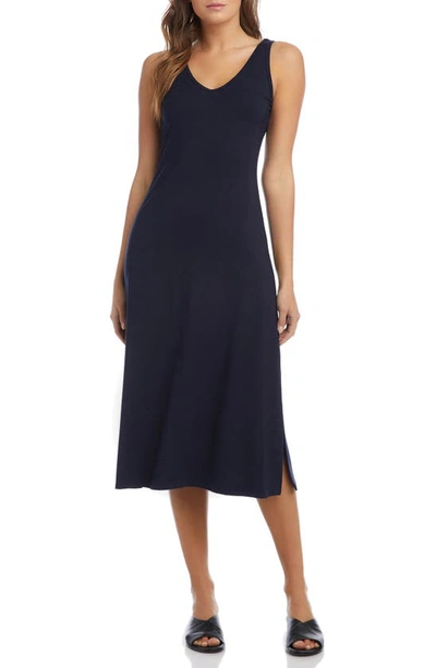 Shop Karen Kane Brigitte Sleeveless Midi Dress In Navy