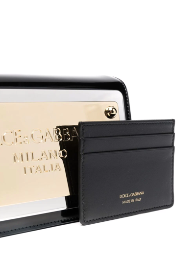Shop Dolce & Gabbana Maxi-plate Leather Phone Bag In Black